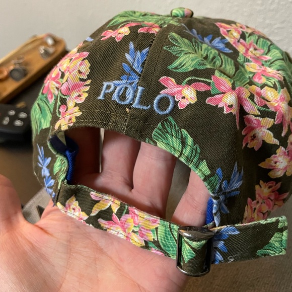Polo by Ralph Lauren Floral Cap with Blue and Green - Picture 2 of 3